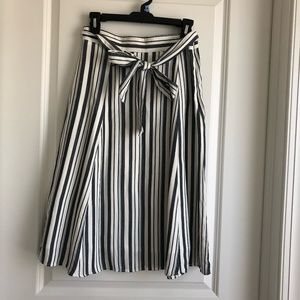 LOFT Black and White Striped Skirt